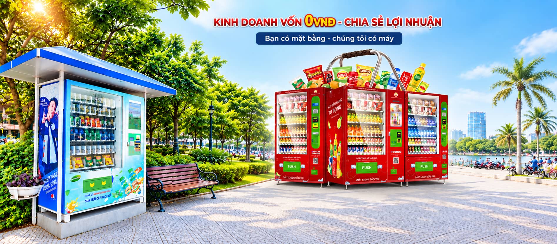 Máy bán hàng tự động Tân Tiến Việt lắp đặt tại không gian công cộng