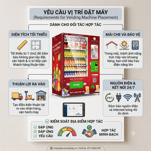 Dịch vụ máy bán hàng tự động - Hợp tác kinh doanh chia sẻ lợi nhuận Win Win