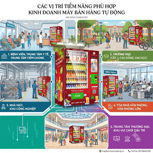 Dịch vụ máy bán hàng tự động - Hợp tác kinh doanh chia sẻ lợi nhuận Win Win