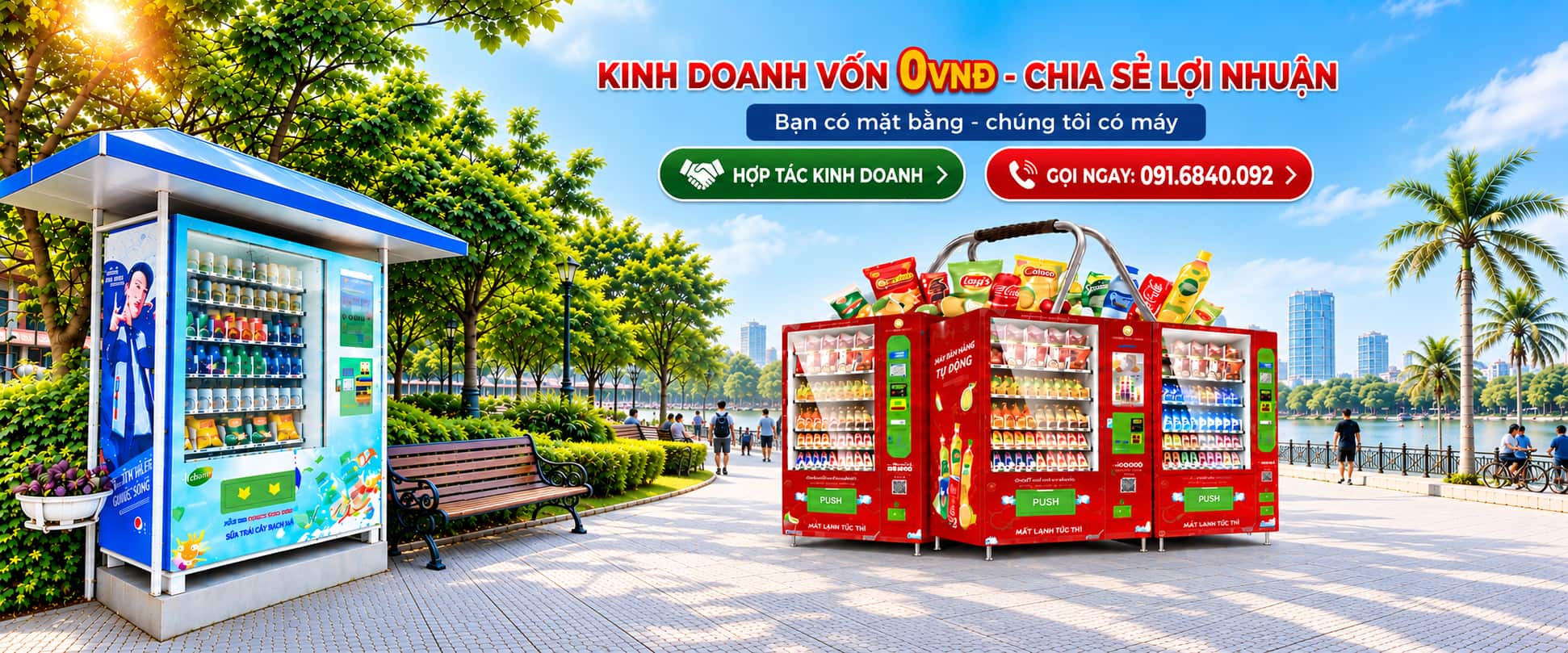 Máy bán hàng tự động Tân Tiến Việt lắp đặt tại không gian công cộng