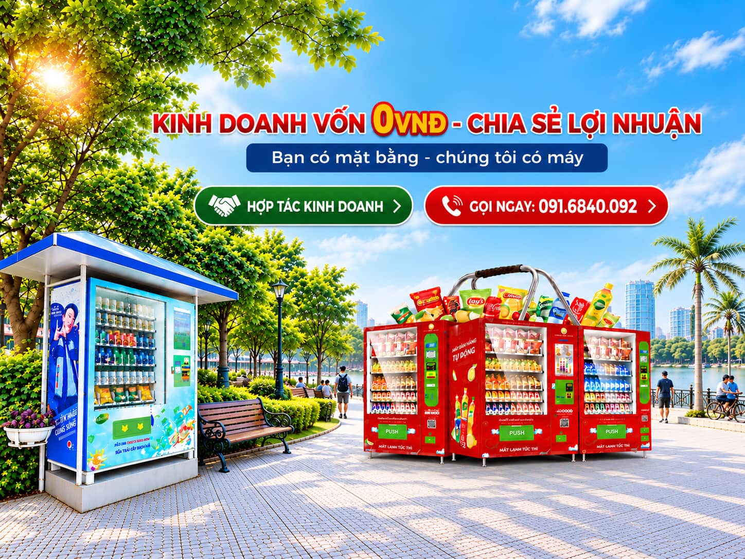 Máy bán hàng tự động Tân Tiến Việt lắp đặt tại không gian công cộng
